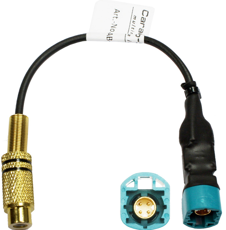 Adapter kabel AMPIRE (VW OEM RVC, male HSD to male RCA, 10cm)