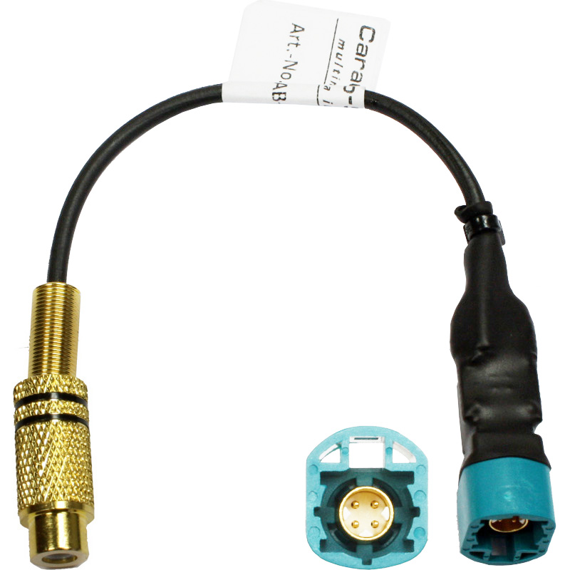 Adapter kabel AMPIRE (VW OEM RVC, male HSD to male RCA, 10cm)-1