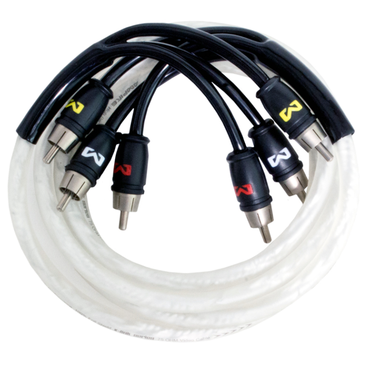 AV kabel AMPIRE 100cm, 3-kanalni (X-Link serija, 100% folijski oklop, Stop Noise tehnologija, 75 Ohma video impedancija)-1