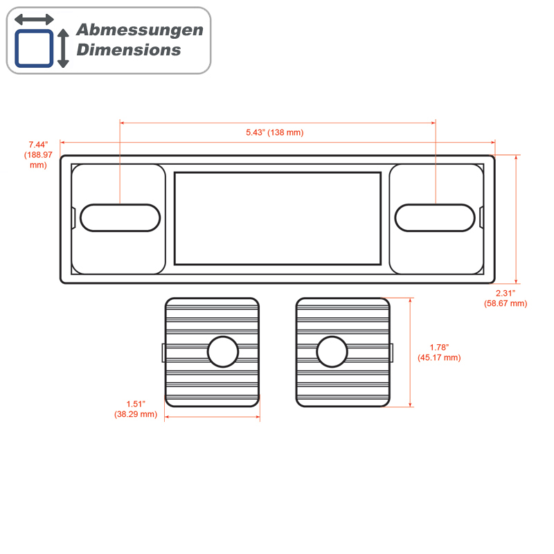 Faceplate RETROSOUND Becker plate 59x189mm-1