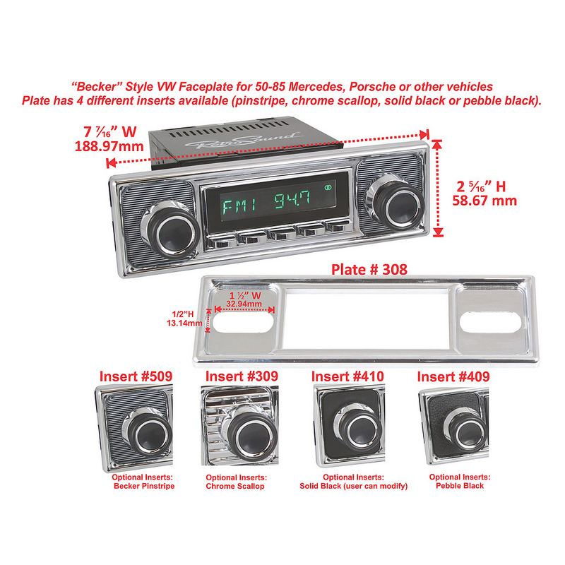 Faceplate RETROSOUND Becker plate 59x189mm-10