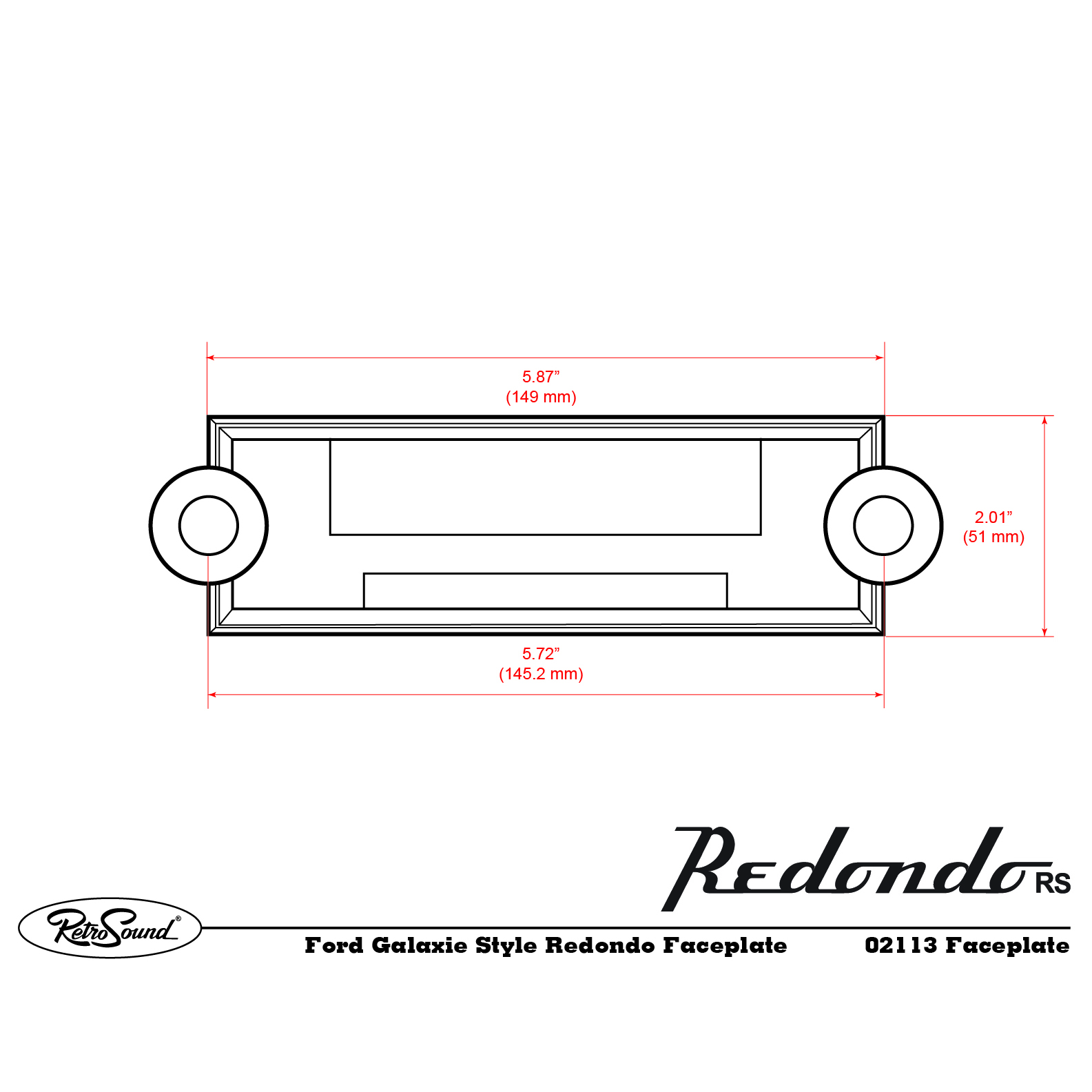 Maska za autoradio RETROSOUND Redondo (za 1963-65 Ford Galaxie)-1