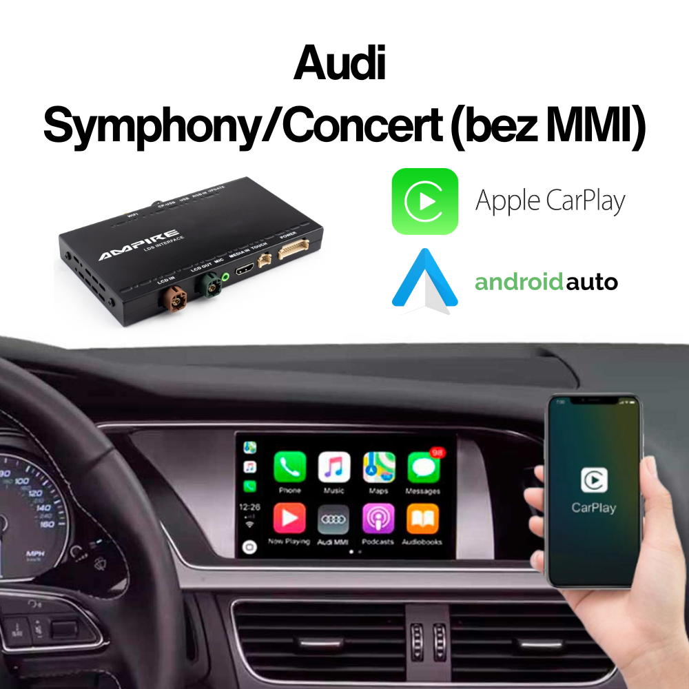 Smartphone integracija AMPIRE za Audi s Symphony/Concert, bez MMI (Apple CarPlay, Android Auto, opcija parking kamere)