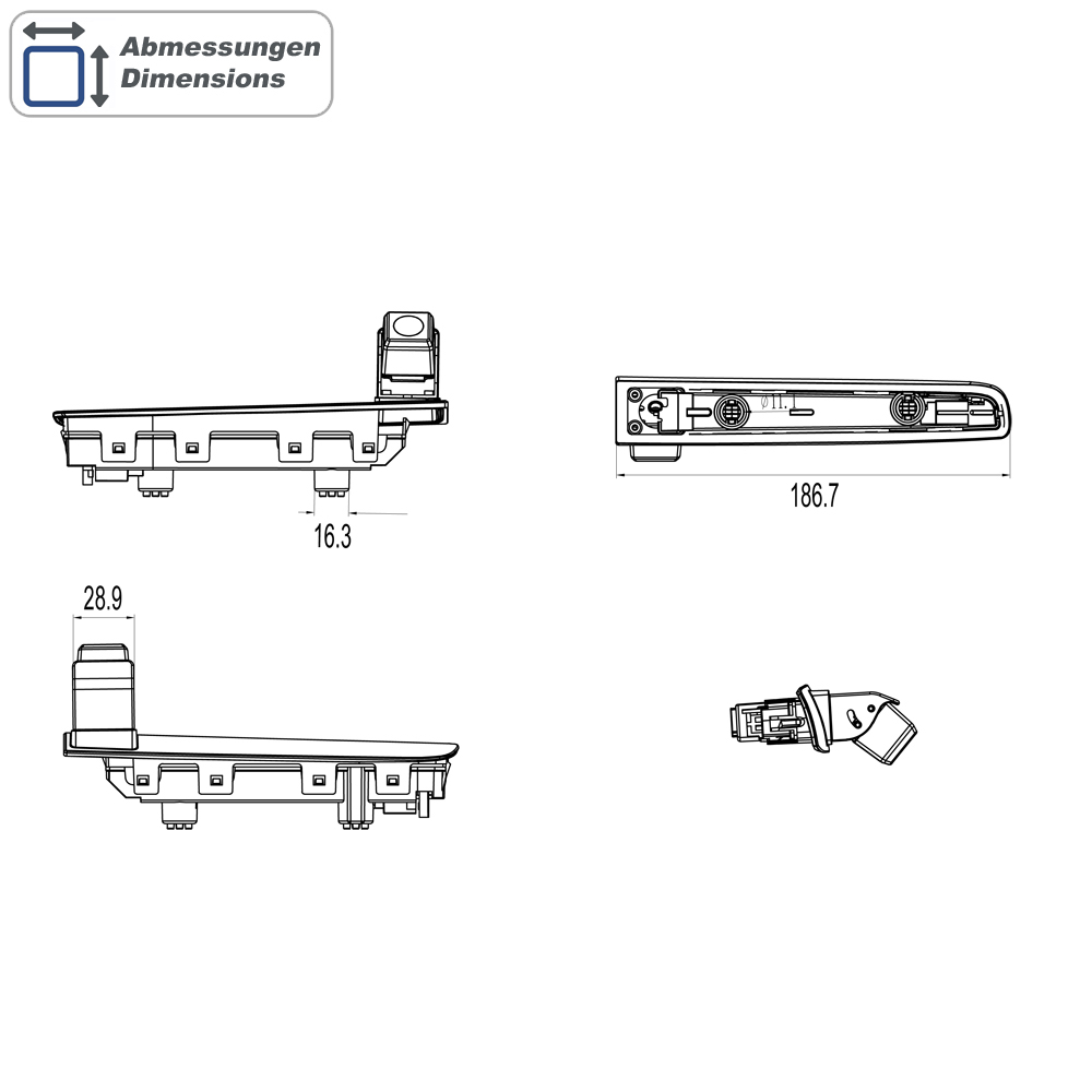 Parking kamera AMPIRE CVBS za VW T5 i T6 / T6.1 s krilnim vratima do 2021.-9
