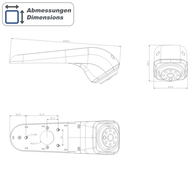 Parking kamera AMPIRE AHD za VW Crafter 2 ili MAN TGE (od 2017.)-8