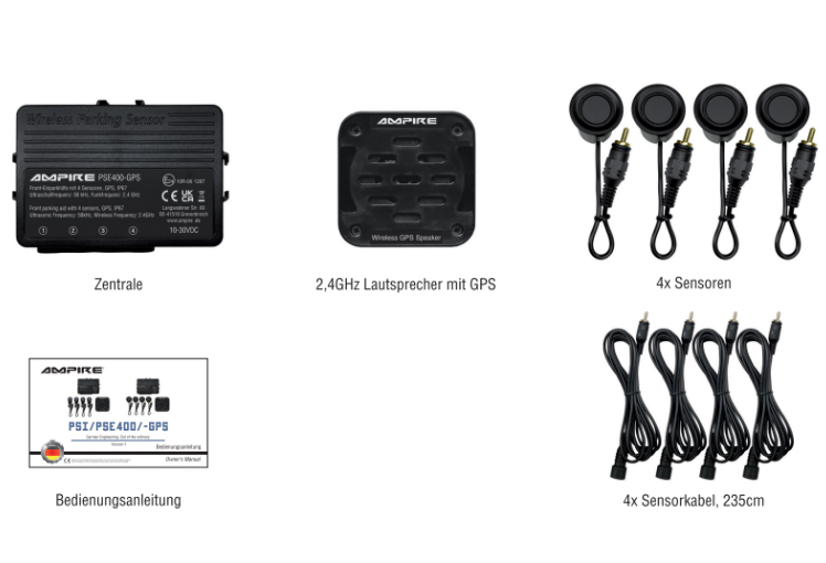 Prednji parking senzor AMPIRE PSE400-GPS (4-smjerni, ugradnja sprijeda)-4