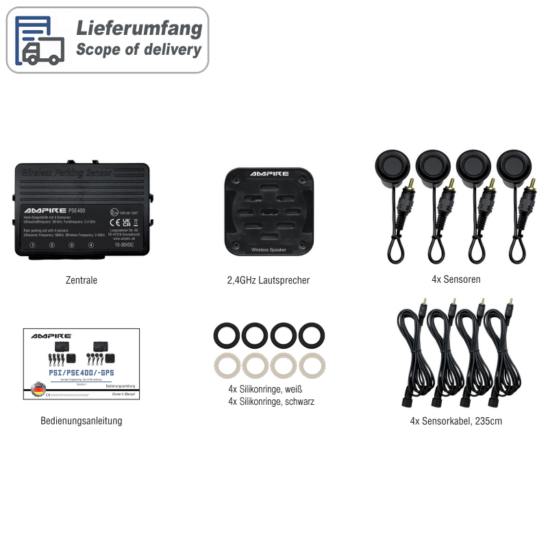 Parking senzor AMPIRE PSE400 (4-smjerni, ugradnja sprijeda)-9