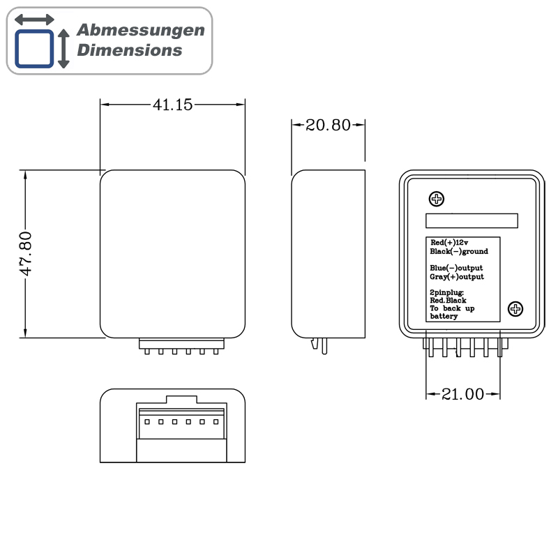 Zamjensko napajanje za alarme AMPIRE 520E Backup Battery Circuit (bez akumulatora)-4