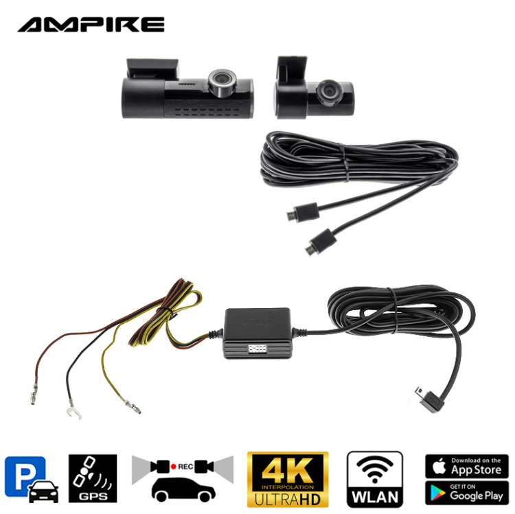 Dash kamera AMPIRE Dual Dashcam DC2-PRO (4K prednja, AHD stražnja, WLAN, GPS)-2