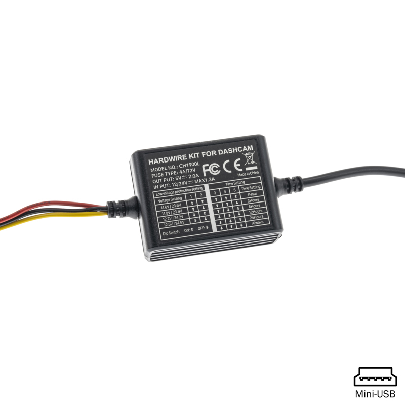 Fiksno napajanje za dashcam AMPIRE s MINI-USB (odgoda isključivanja)-10