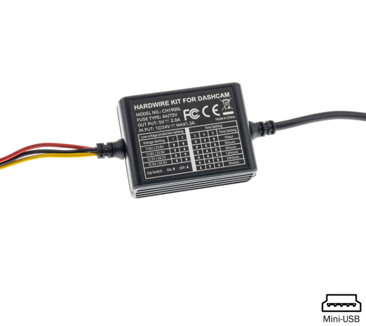 Fiksno napajanje za dashcam AMPIRE s MINI-USB (odgoda isključivanja)-2
