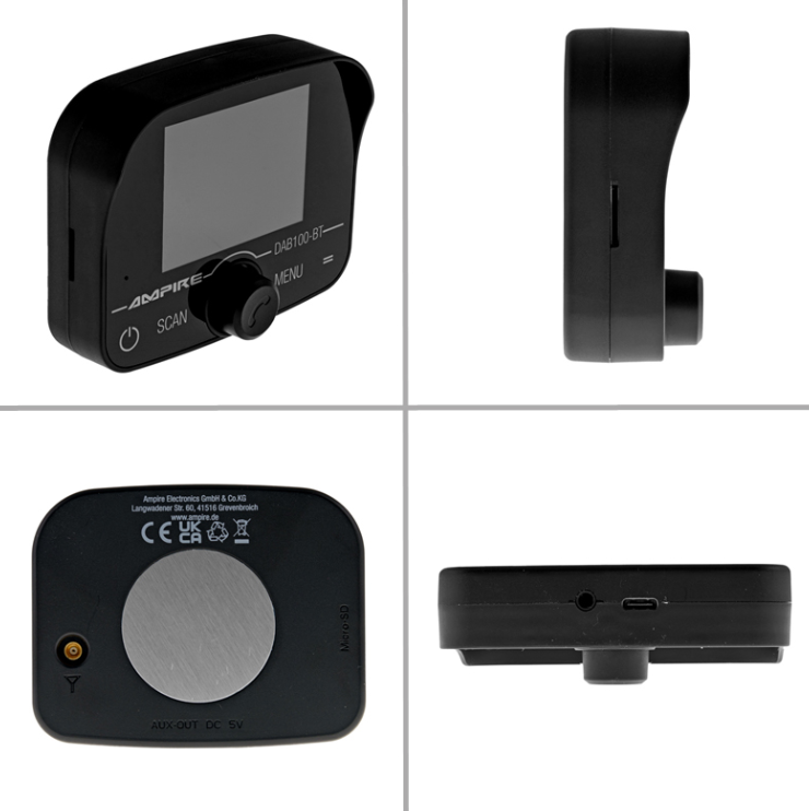 DAB+ prijemnik AMPIRE DAB100-BT (s BT hands-free kompletom i antenom)-3