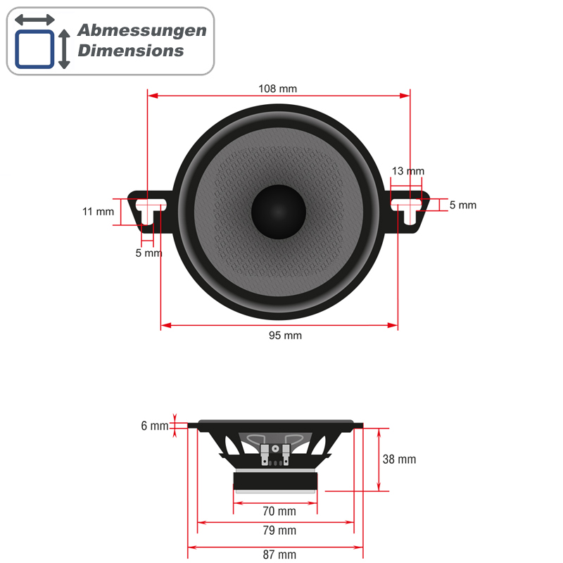 Dvosmjerni zvučnici AMPIRE CPX87 (87mm, bez mrežice, par)-7
