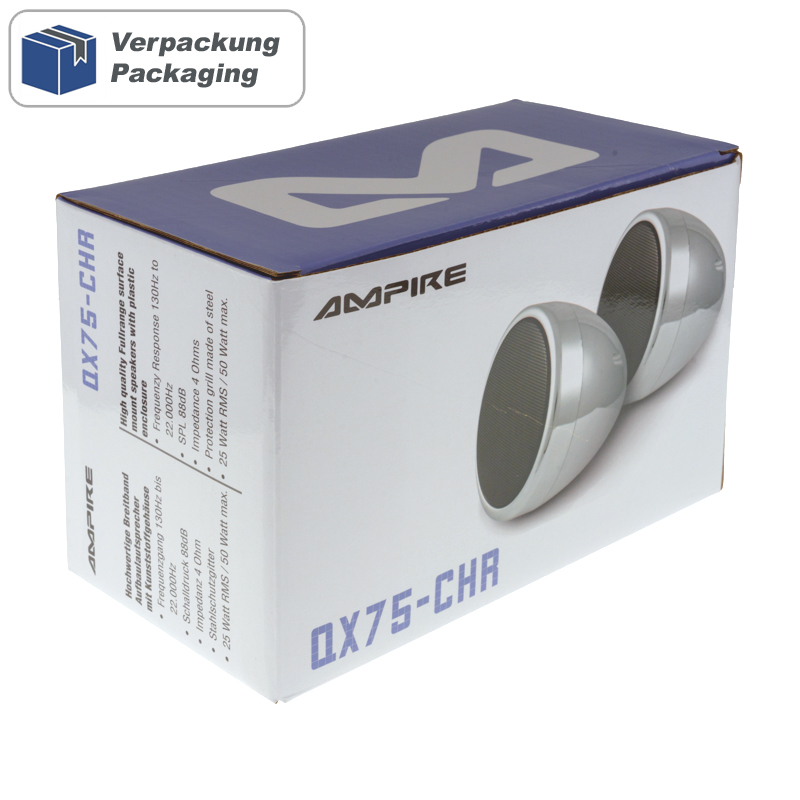 Nadgradni zvučnici 7cm AMPIRE QX75-CHR Premium kromirani (par)-13
