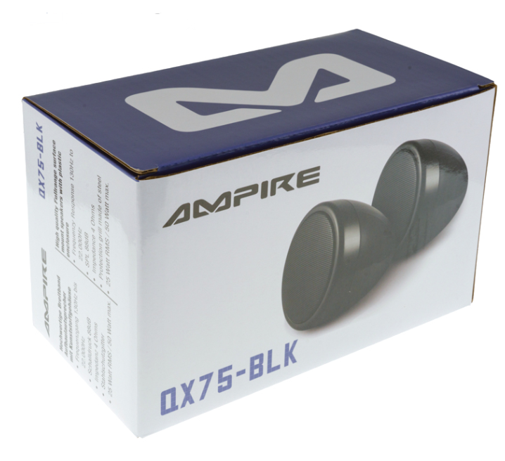 Nadgradni zvučnici 7cm AMPIRE QX75-BLK Premium crni (par)-3