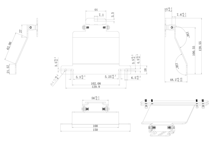 Nosač za sjedalo AMPIRE SH-AMX124 za AMX124/AMX125 RSE monitore-4