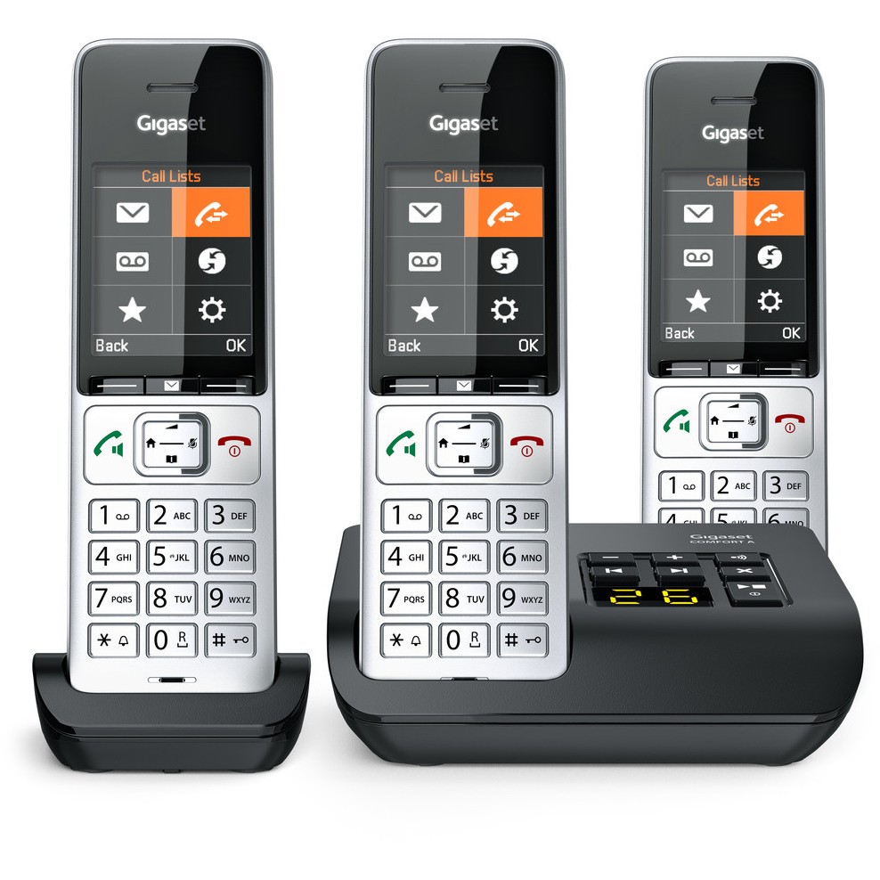 Telefon GIGASET COMFORT 500A Trio (Analog/DECT, Caller ID, Crni, Srebrni)-0