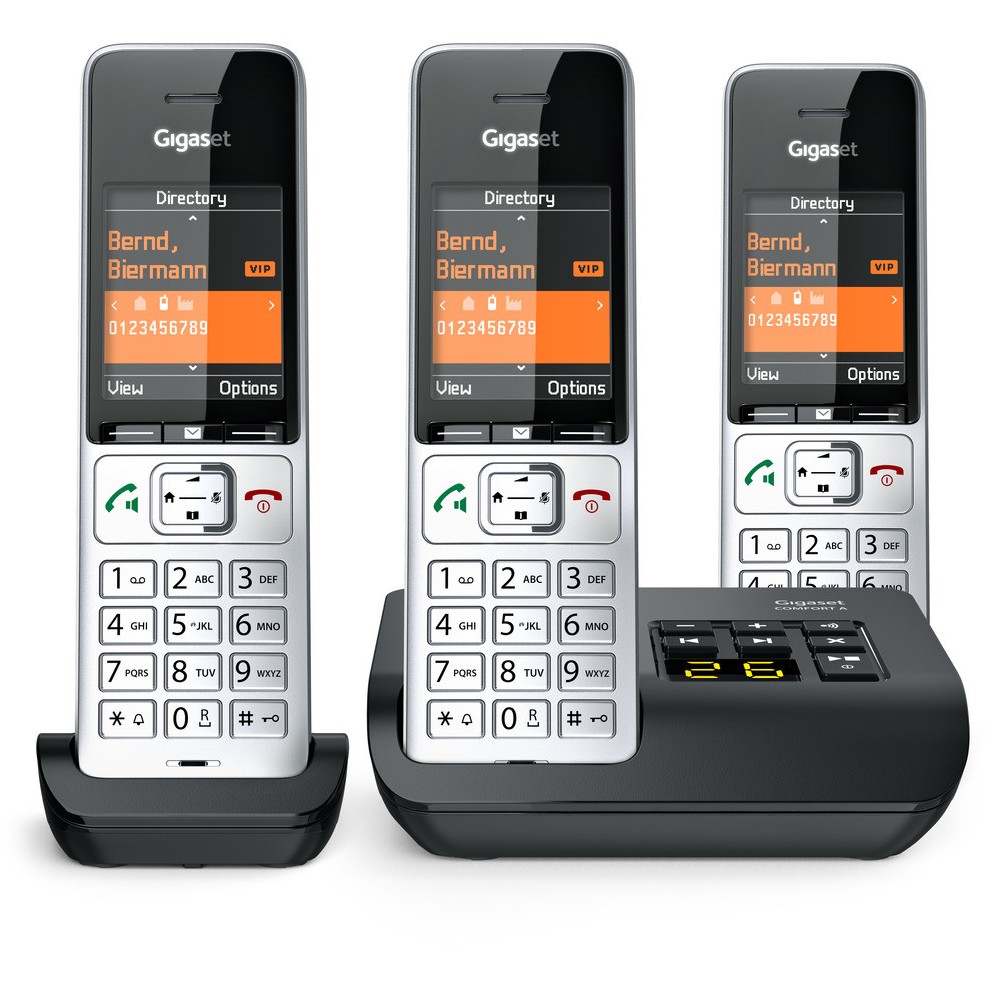Telefon GIGASET COMFORT 500A Trio (Analog/DECT, Caller ID, Crni, Srebrni)-1