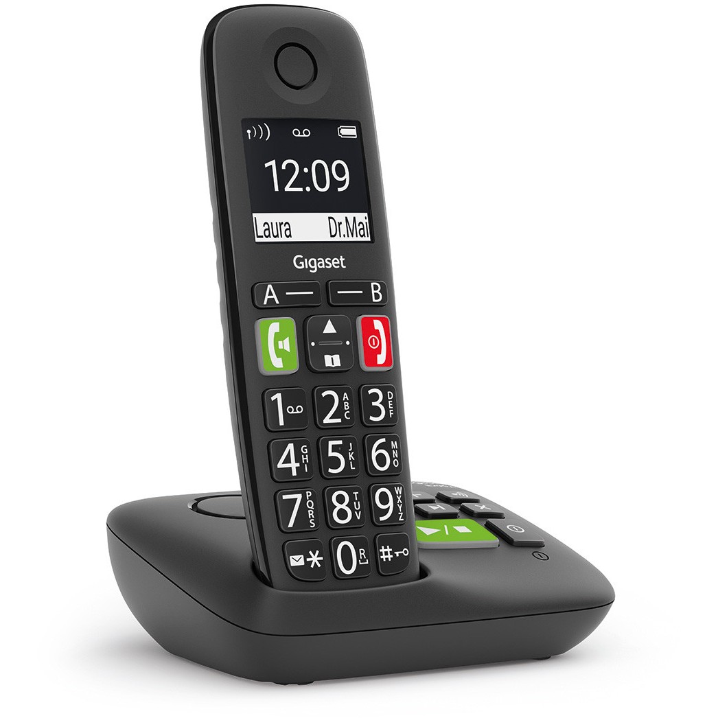 Telefon GIGASET E290A (Analog/DECT, ID pozivatelja, Crni)