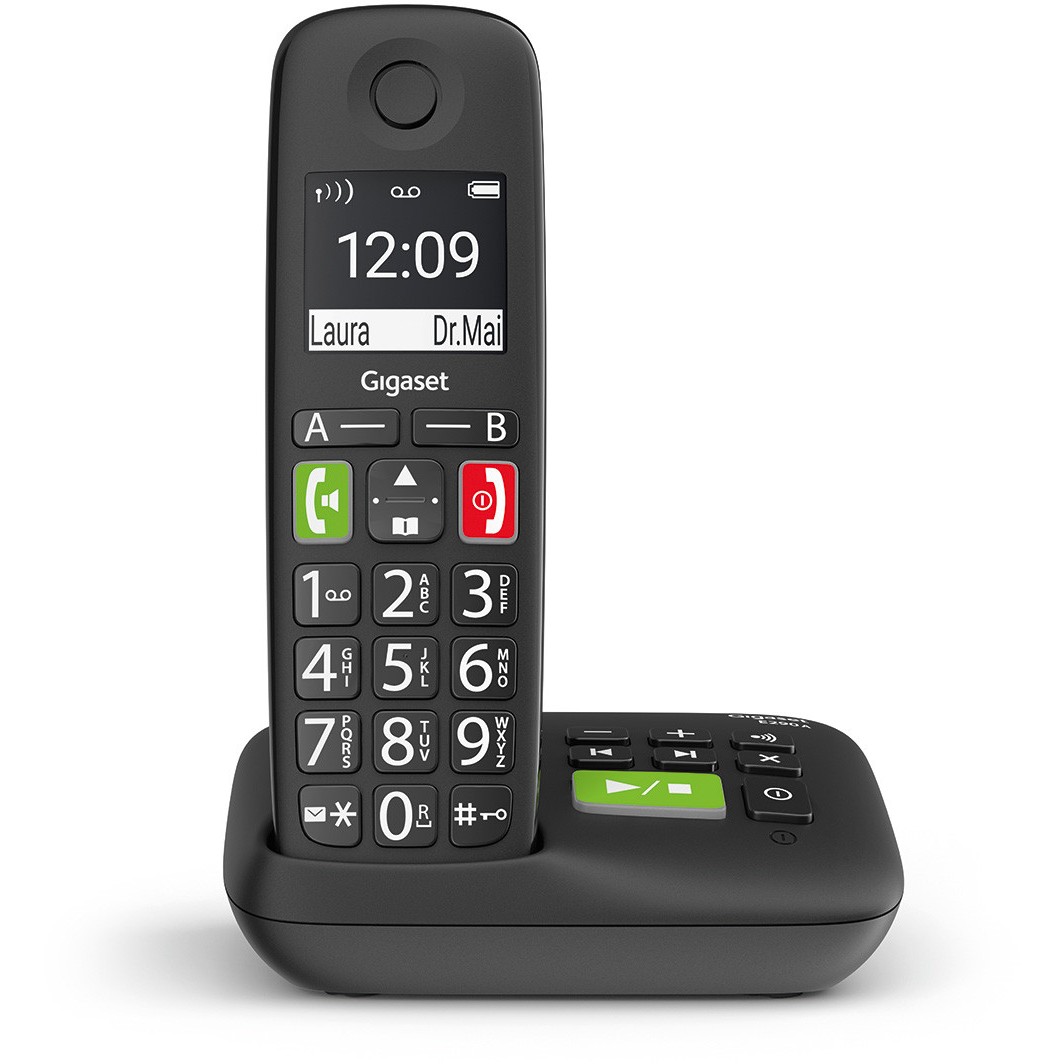 Telefon GIGASET E290A (Analog/DECT, ID pozivatelja, Crni)-1