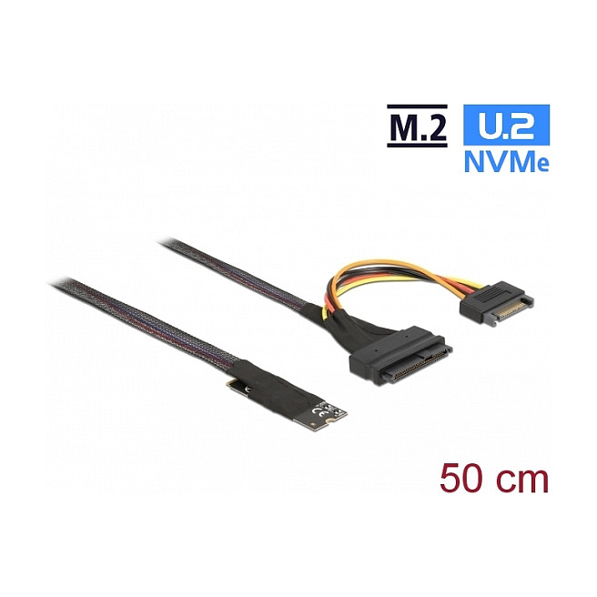 Adapter DELOCK M.2 Key M u U.2 SFF-8639 NVMe (kabel 50 cm, 2.5" kućište)-1
