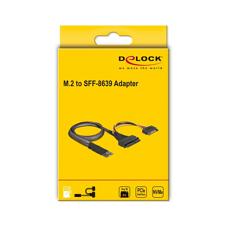 Adapter DELOCK M.2 Key M u U.2 SFF-8639 NVMe (kabel 50 cm, 2.5" kućište)-3
