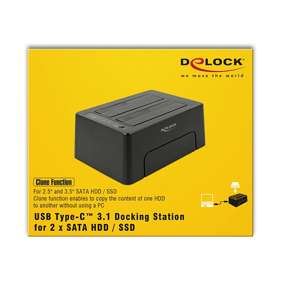 Docking stanica DELOCK 63957 (2x SATA HDD/SSD, USB-C 3.2 Gen 2)-5