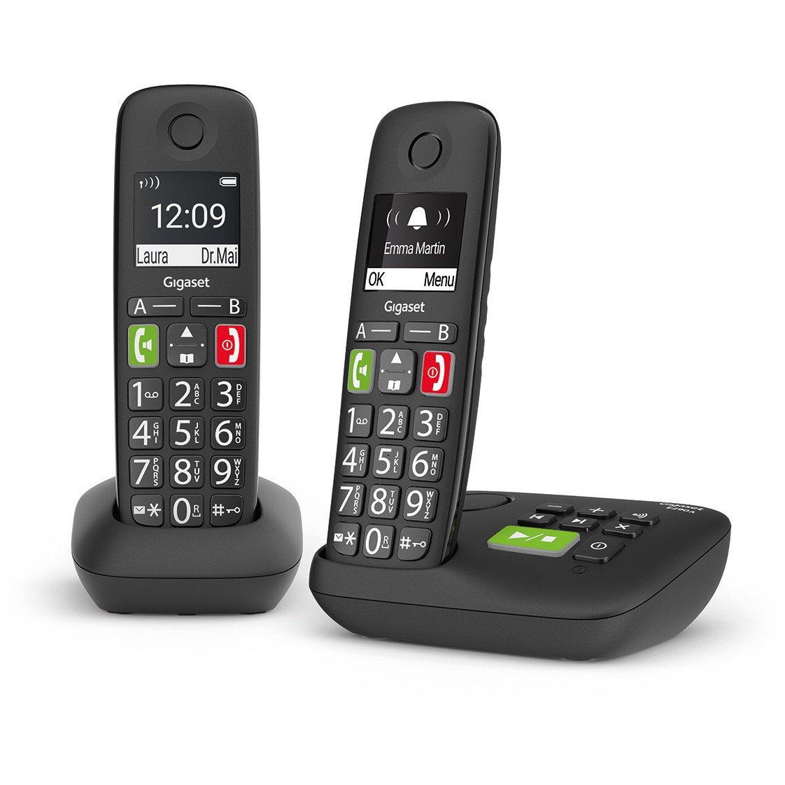 Telefon GIGASET E290A Duo (Analog/DECT, Caller ID, Crni)-1