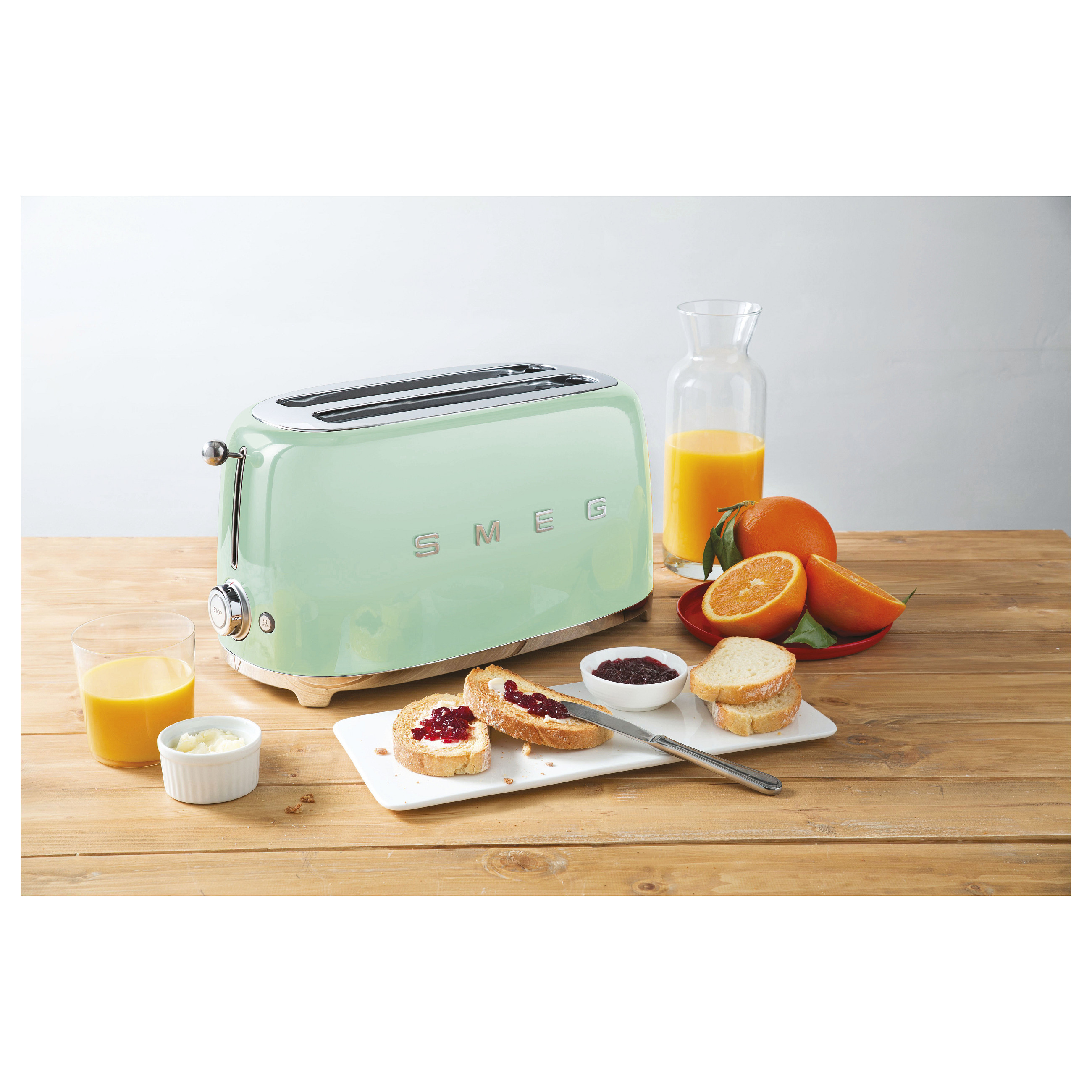 Toster SMEG 50's Style TSF02PGEU (1500W, 4 kriške, 6 razina pečenja) Pastelno zeleni-6