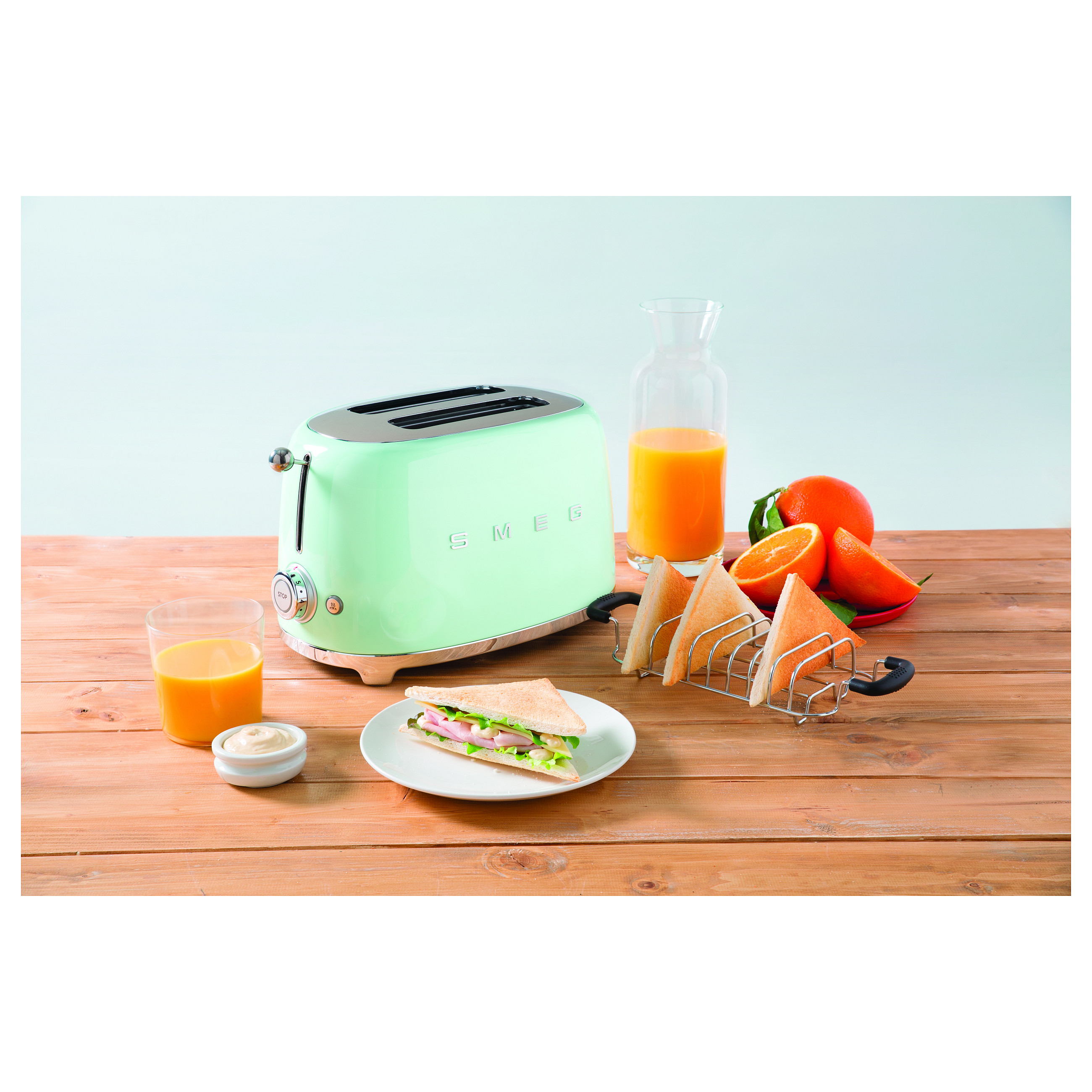 Toster SMEG TSF01PGEU 50's Style (2 utora, 950W, 6 razina tamnjenja) Pastel Green-12
