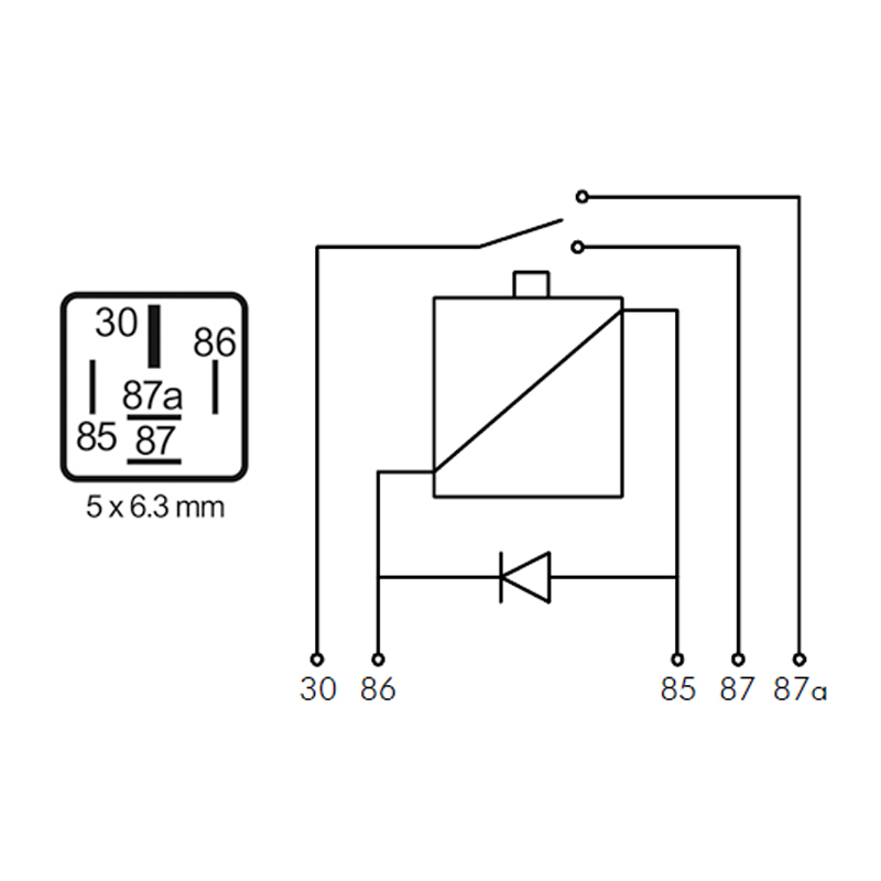 Relej MAHLE NAGARES RLP/52-24D (s diodom za zaštitu, 22 Ampère, 24Volt)-3