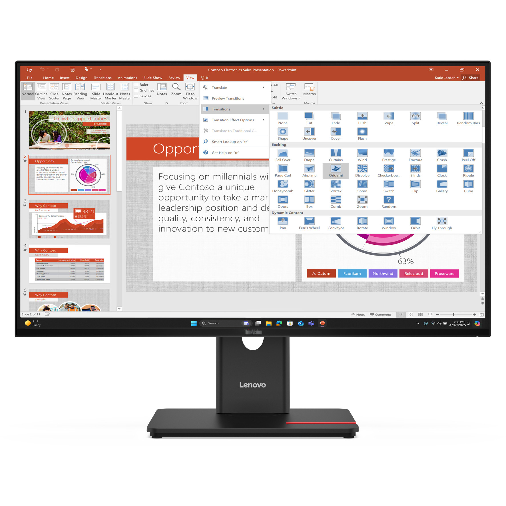 Monitor LENOVO ThinkVision T27-40 (27" 1920x1080, IPS, 4ms, 48Hz)-1