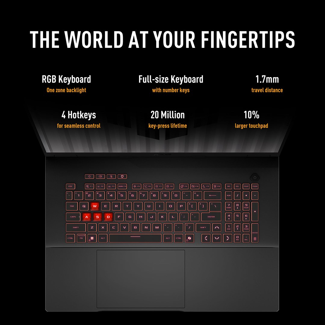 Laptop ASUS TUF Gaming A18 FA808UM-S9058 (18" 2.5K, AMD Ryzen™ 7 260, 16 GB RAM, 512 GB SSD, NVIDIA GeForce RTX 5060, Wi-Fi 6E, NoOS, siva) - internacionalna non HR tipkovnica-20