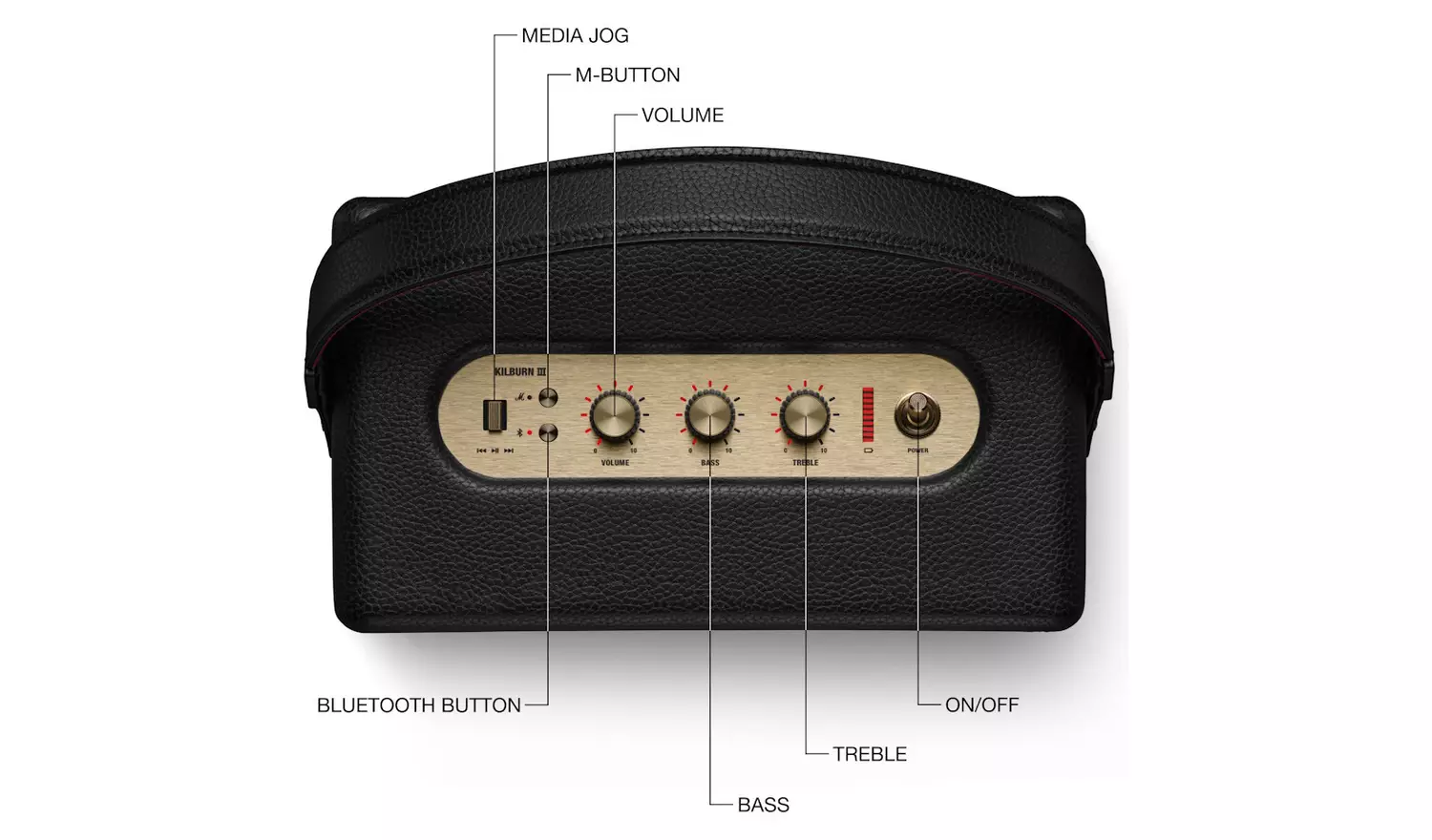 Bluetooth zvučnik MARSHALL Kilburn III Bluetooth, black and brassi-5