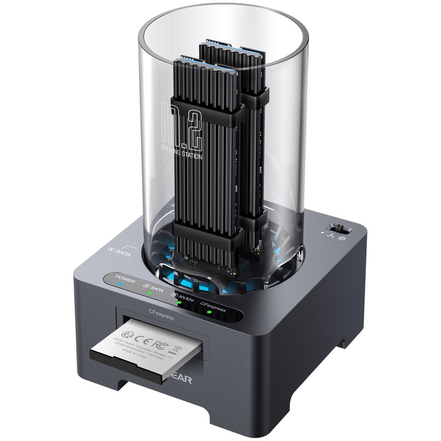 Storage drive GRAUGEAR G-M2DK-CR-10G (USB 3.2 Gen 2, Type-C, siva)