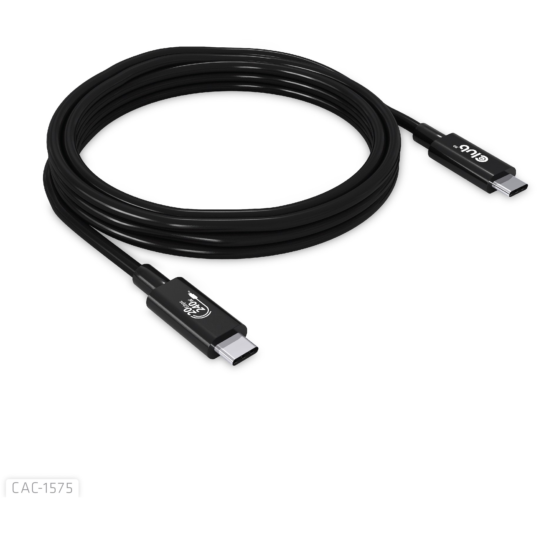 Kabel CLUB 3D USB4 Gen2x2 Type-C Bi-Directional 4K60Hz, Data 20Gbps, PD 240W (M/M) 2m-3