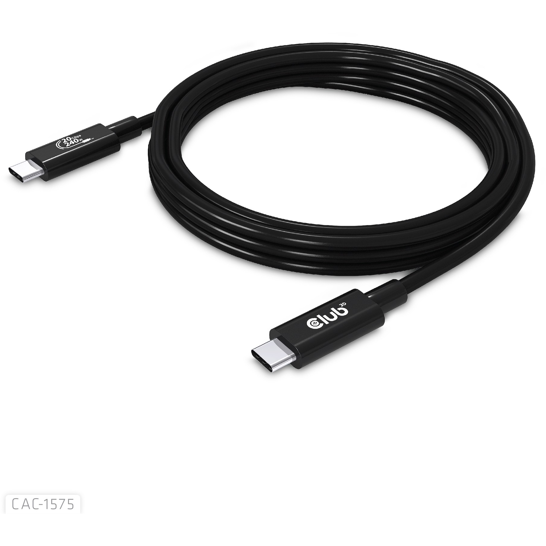 Kabel CLUB 3D USB4 Gen2x2 Type-C Bi-Directional 4K60Hz, Data 20Gbps, PD 240W (M/M) 2m-4