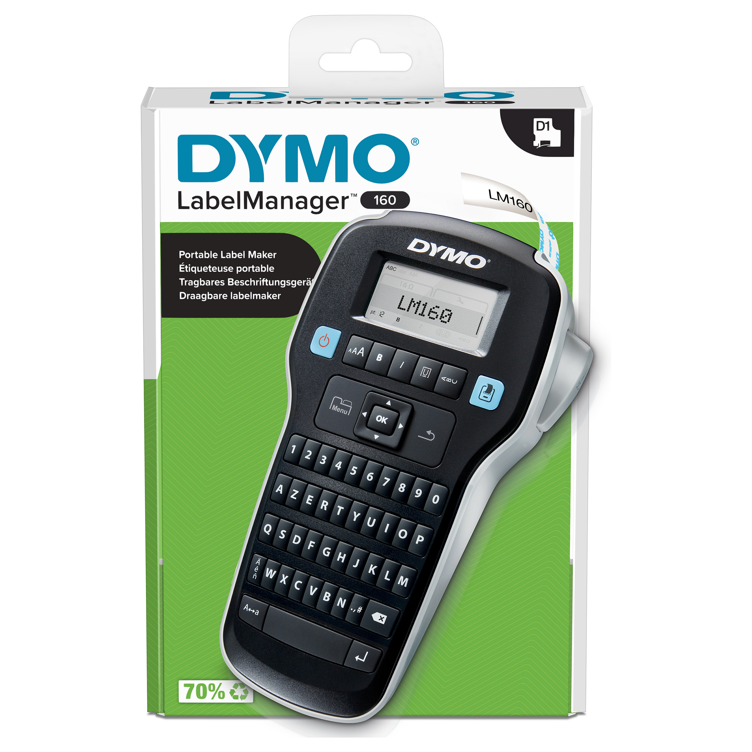 LabelManager DYMO 160 (6/9/12 mm D1-Bänder, Azerty)