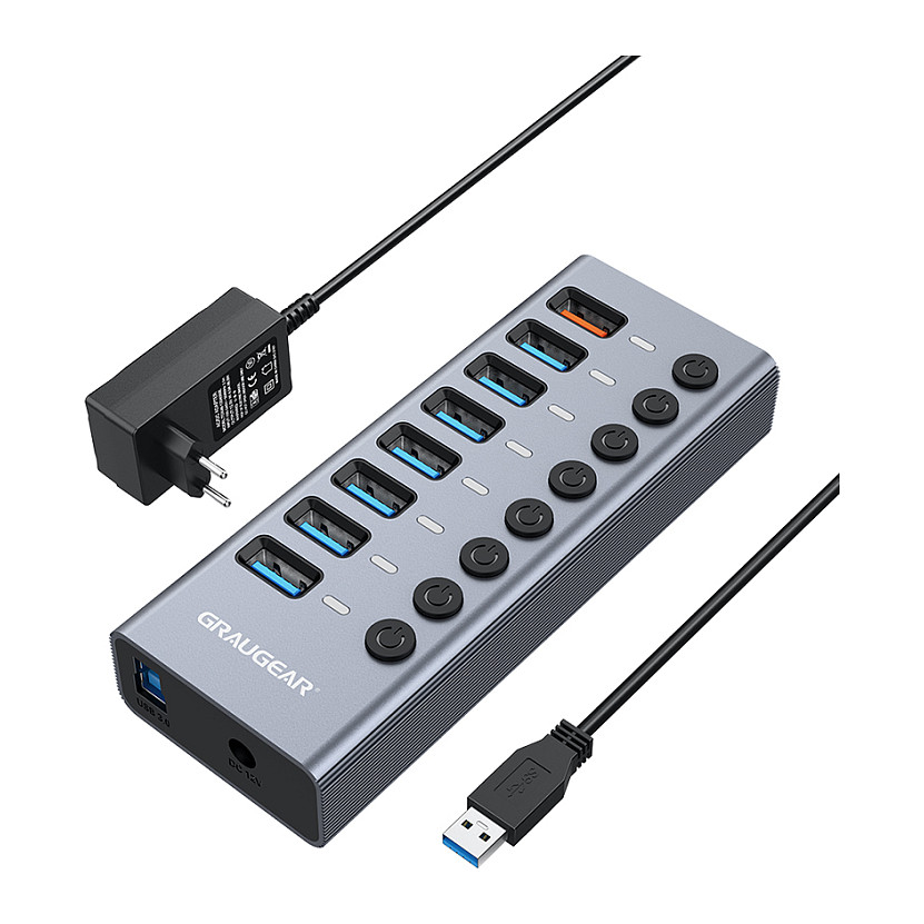 Interface hub GRAUGEAR G-HUB71-A (USB 3.2 Gen 1 Type-A, 5000 Mbit/s)-0