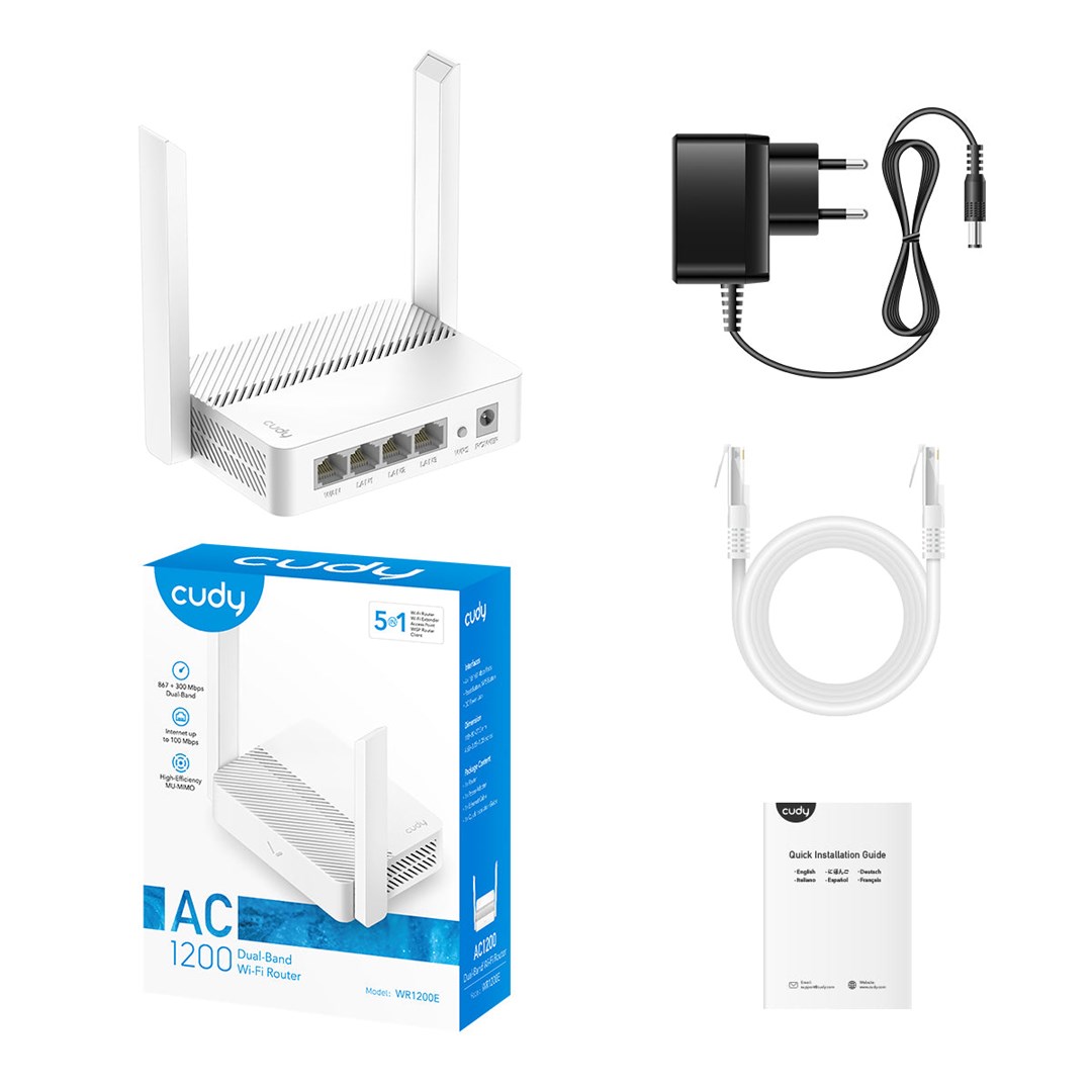 Router CUDY WR1200E bežični Fast Ethernet Dual-band (2.4 GHz / 5 GHz) bijeli-5
