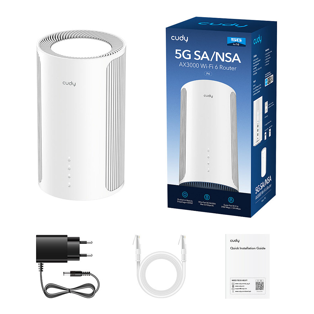 Router CUDY P4 Wi-Fi 6 5G SA/NSA AX3000-3