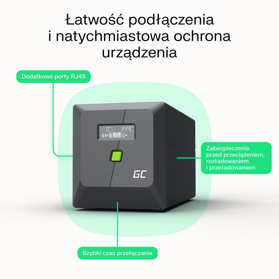 UPS GREEN CELL POWERPROOF 360W/650VA MOD. SINE (360W snaga, 650VA kapacitet, modifikovani sinusni val)-17