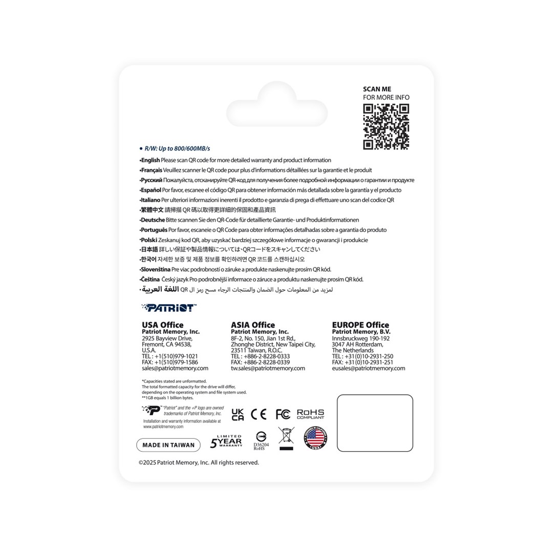 Micro SDXC memorijska kartica PATRIOT EP 512GB 800/600 MB/s U3-4