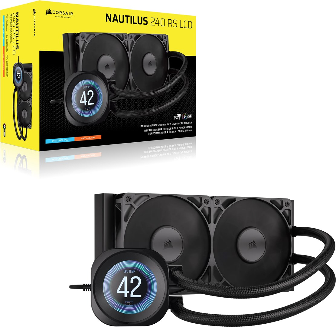 Vodeno Hlađenje CORSAIR Nautilus 240 RS LCD (240mm radiator, Intel LGA 1851/1700, AM5/AM4)-1