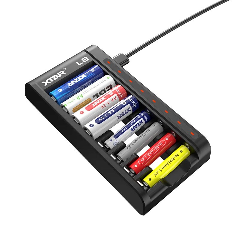 Punjač baterija XTAR (AA/AAA 1,5 V i 1,2V, pametni, 8 utora)-7