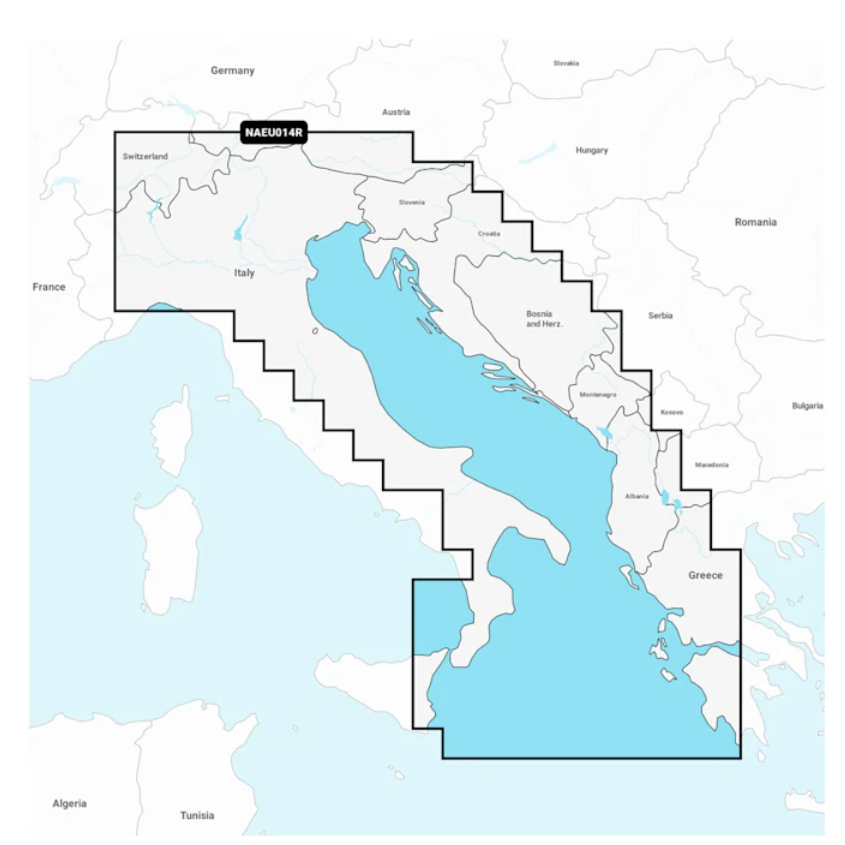 Pomorska karta GARMIN Navionics Plus NAEU014R - Italy, Adriatic Sea kartica, 010-C1318-30