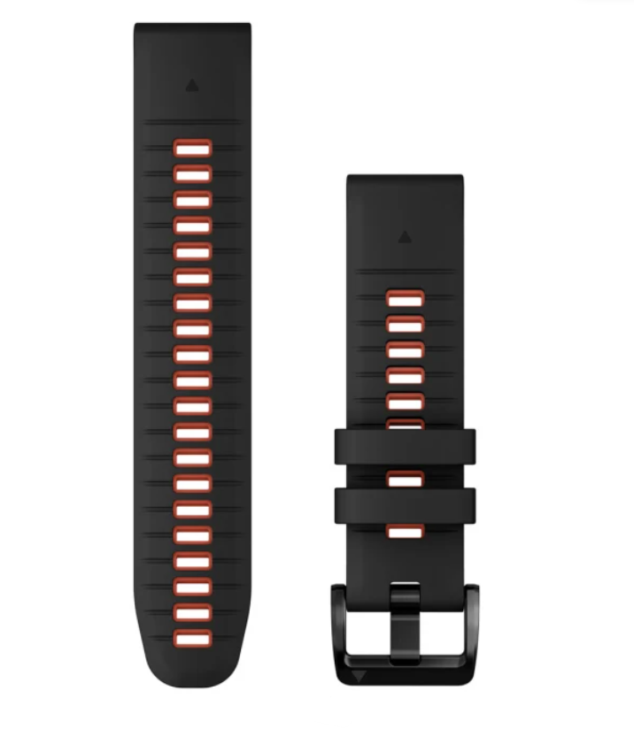 Zamjenski remen GARMIN za Quickfit 22mm Black/Flame red silicone, 010-13280-06