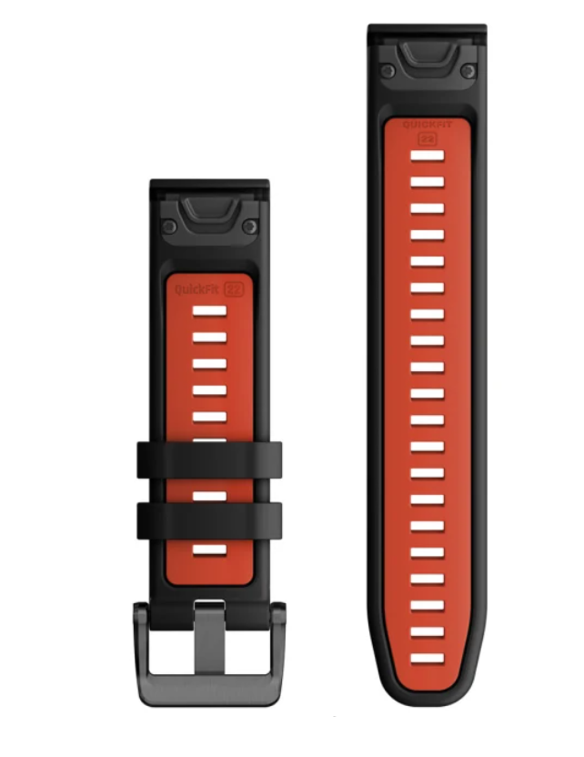 Zamjenski remen GARMIN za Quickfit 22mm Black/Flame red silicone, 010-13280-06-1