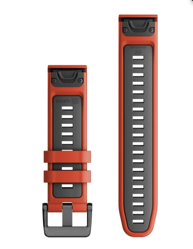 Zamjenski remen GARMIN za Quickfit 22mm Flame red/Graphite silicone, 010-13280-04-1
