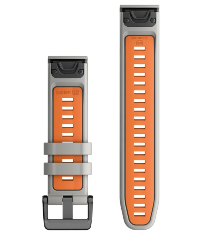 Zamjenski remen GARMIN za Quickfit 22mm Fog Gray/Ember Orang silicone, 010-13280-02-1
